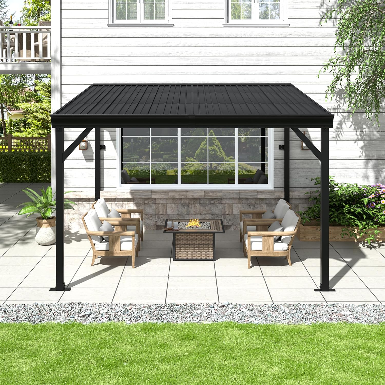 MUPATER 8x10 Wall-Mounted Lean-to Gazebo Review: Sturdy Patio Cover for Backyard Shade & Rain Protection