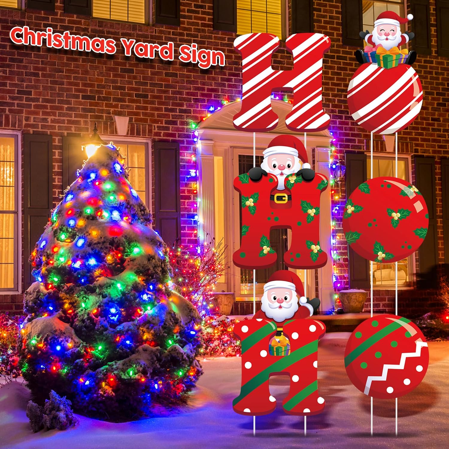 Christmas Yard Signs, 6 Pcs HOHOHO Merry Christmas Yard Sign with Stakes, Outside Christmas Decorations for Yard, Cute Santa Outdoor Christmas Sign Waterproof Garden Decor for Pathway Holiday Gift : Patio, Lawn & Garden