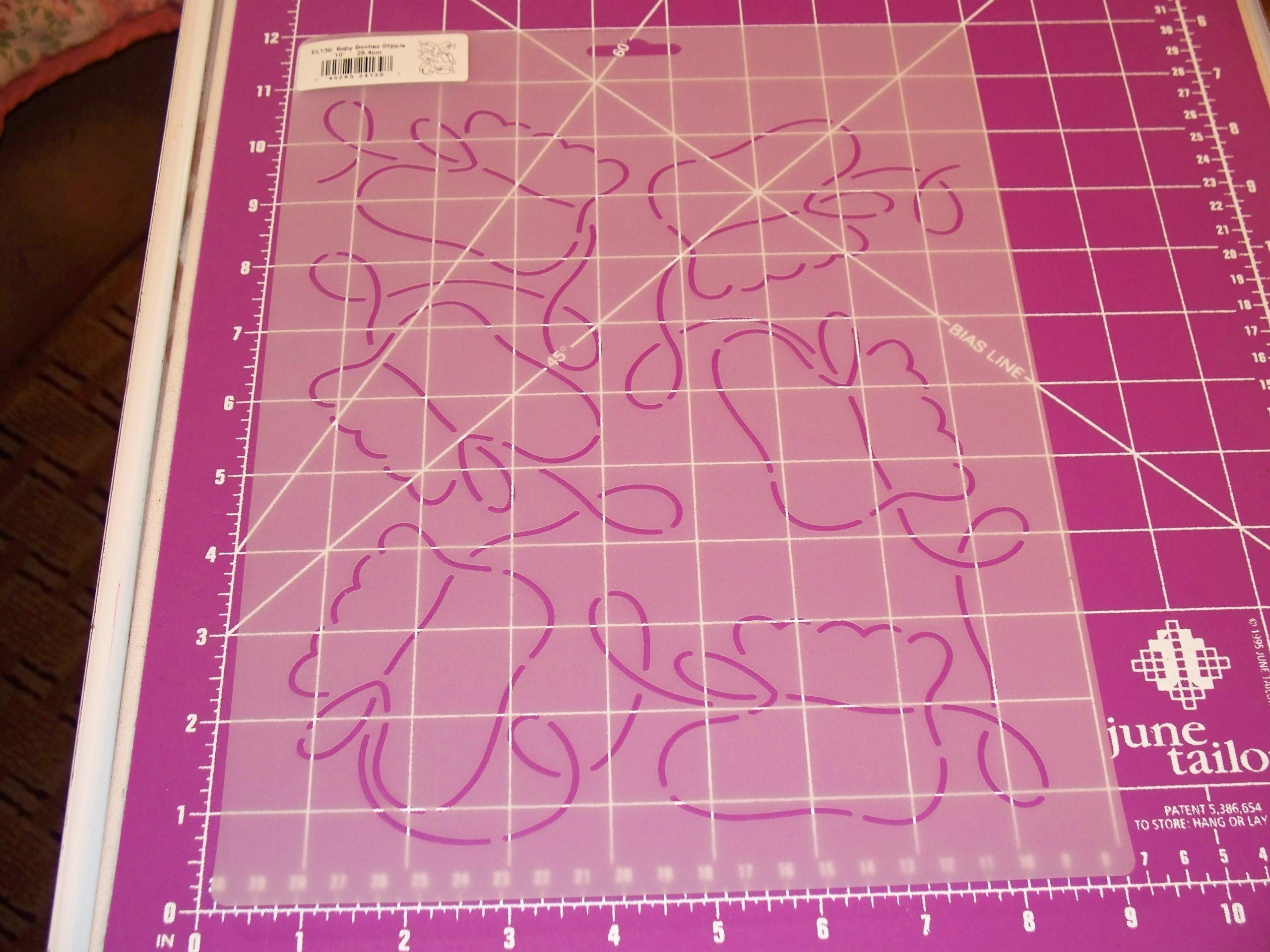 10" Baby Booties Stipple Quilting Stencil 1 Pack