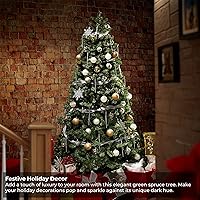 Vista 2 de Casafield Árbol de Navidad artificial de abeto verde realista de 9 pies con soporte de metal resistente