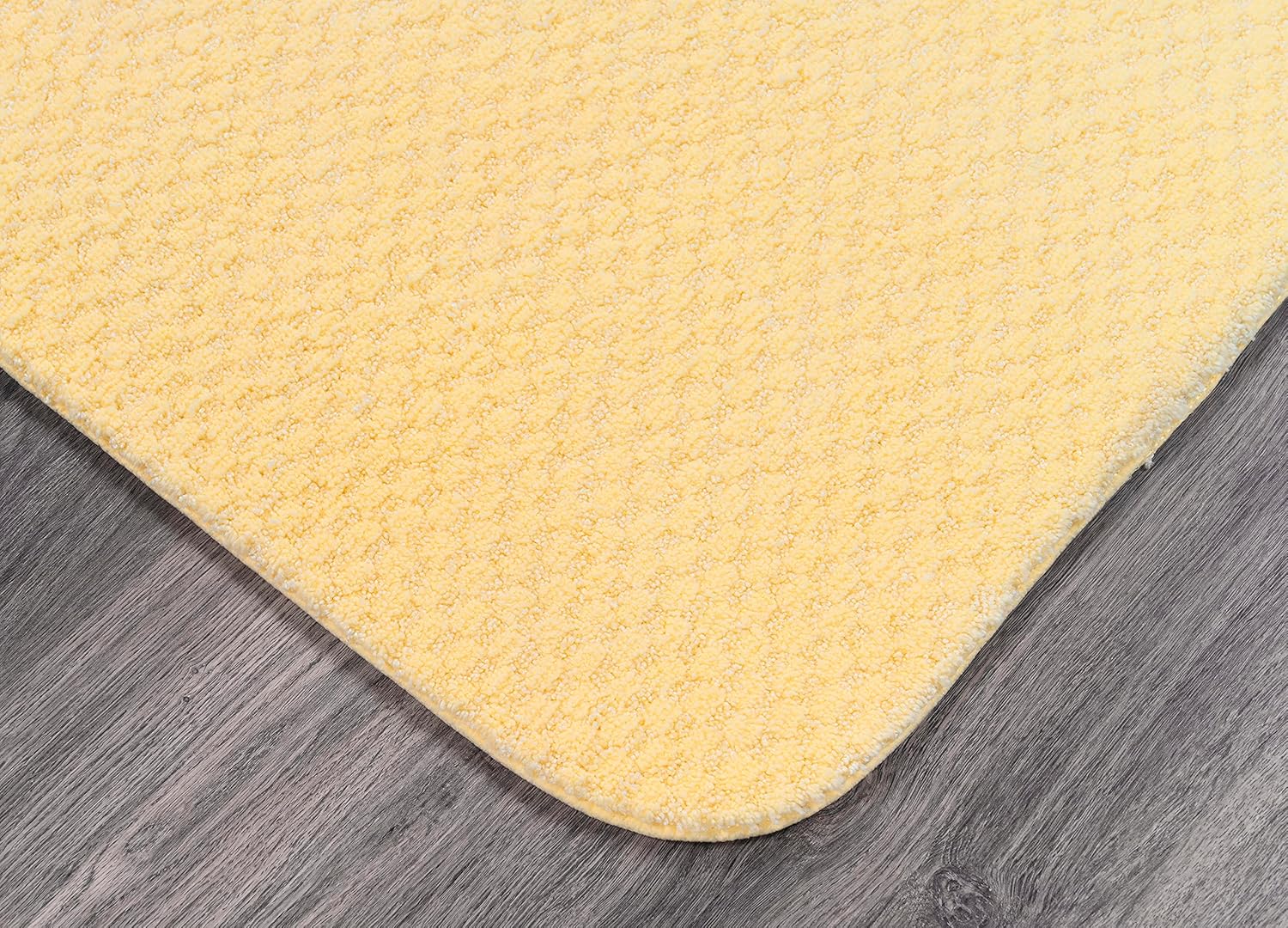 Garland Rug Cabernet Rubber Ducky Yellow 24" x 40" Nylon Washable Checkered Bath Rug - Soft, Absorbent, and Stylish for Your Bathroom