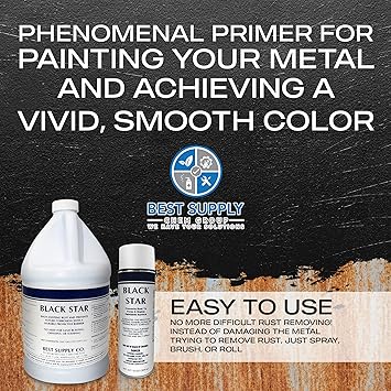 BLACK STAR MRO Chem Rust Converter - Converts Rust on Any Steel Surface - 1 Gallon