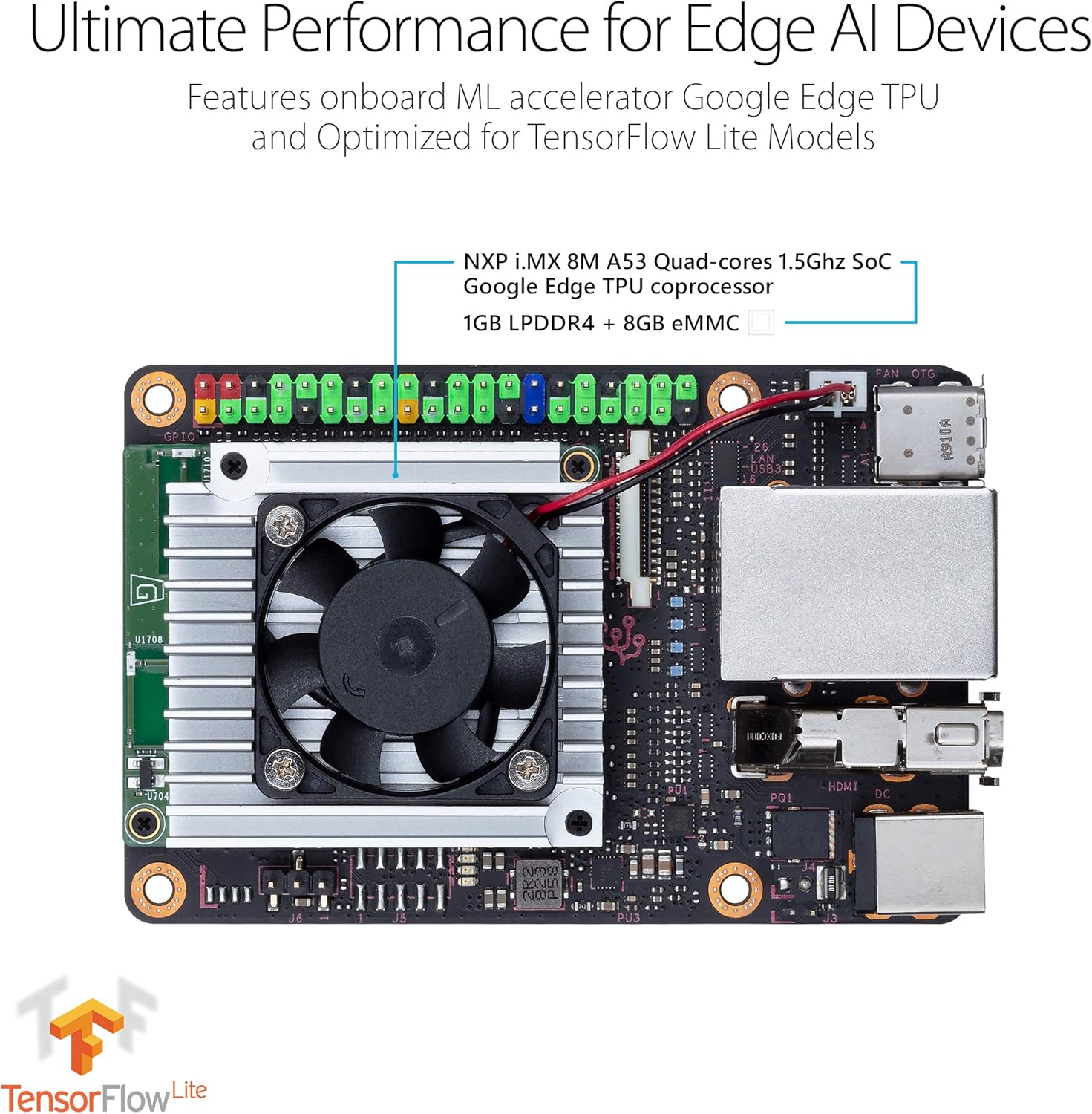 New Deal ASUS Tinker Edge T SoC 1.5GHz Quad Core CPU, GC7000 Lite Graphics, 1GB LPDDR4 & 8GB eMMC Mini Motherboard