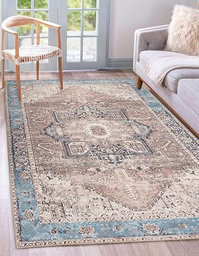 GLN Rugs Bohemian - Sinop - Machine Washable Area Rug, Boho Washable, Non Slip, 