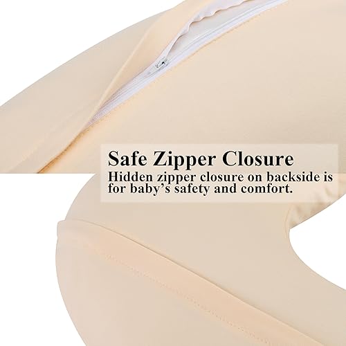 Miniatura 4 de Funda de almohada de lactancia 100 % algodón orgánico, suave, transpirable, de jersey, se adapta a la almohada de lactancia estándar para bebés,