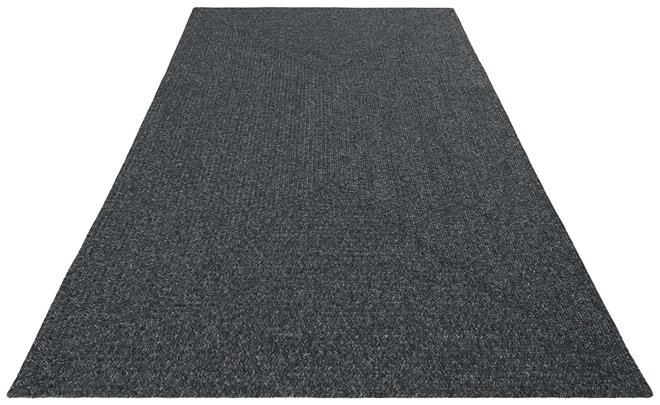 Northrugs Trenzado In- & Outdoor Teppich Wetterfest – Pflegeleicht Handmade-Look für Innen und Außen Gewebter Outdoorteppich Läufer für Balkon, Terrasse, Wohnzimmer, Garten – Dunkelgrau, 120x170