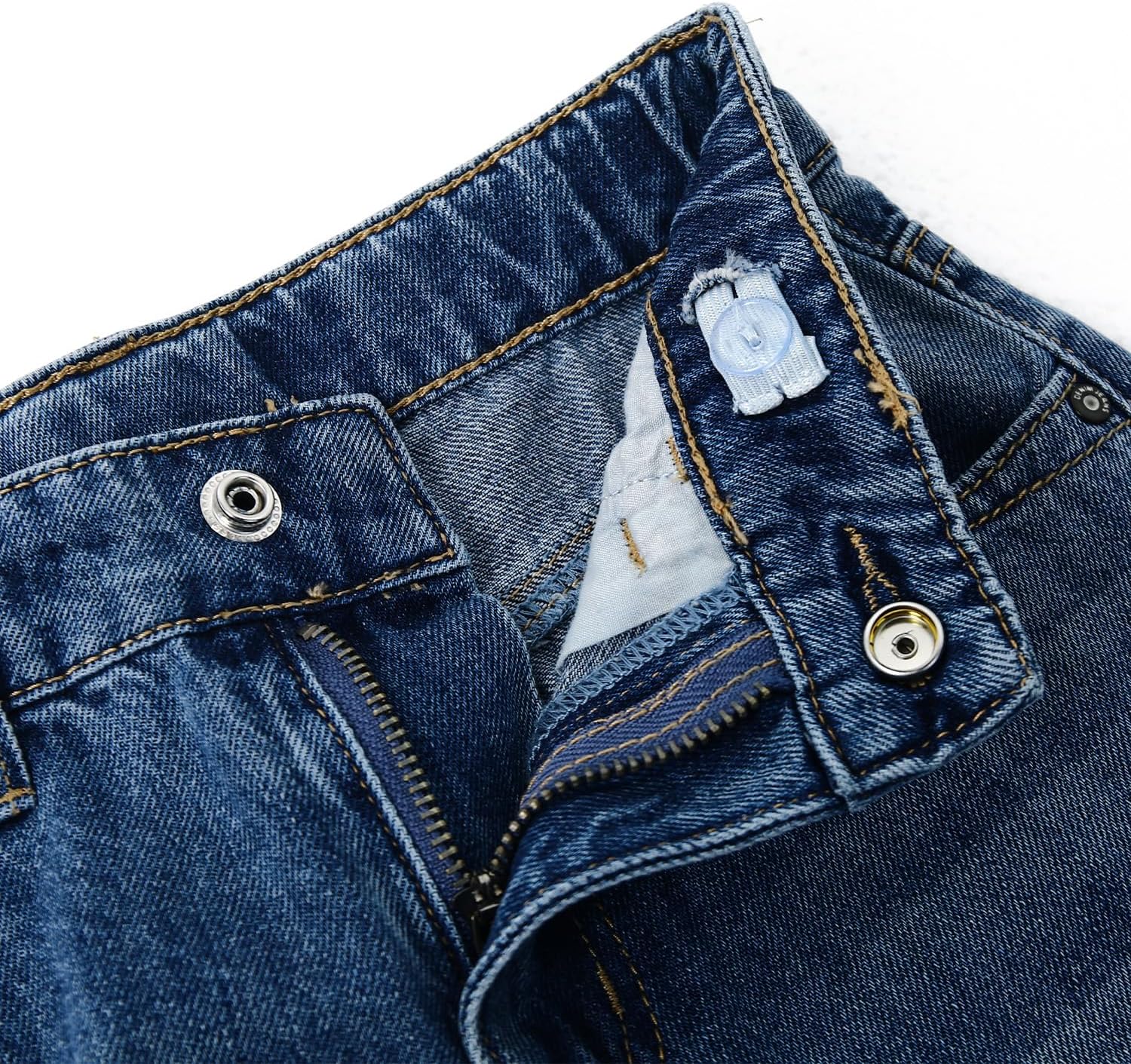 KIDSCOOL SPACE Girls Jeans,Ripped Wide-Leg Denim Pants