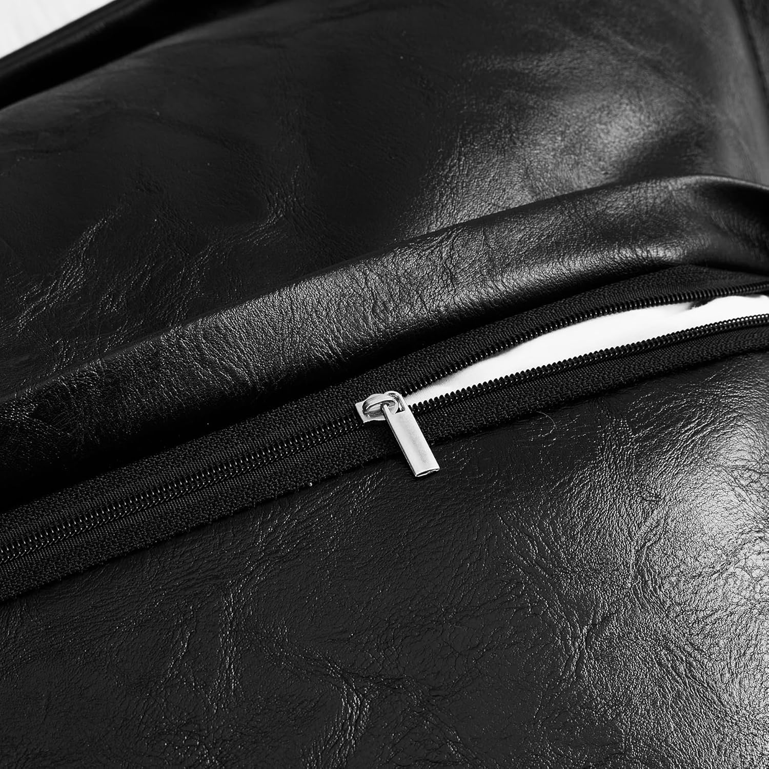 cygnus Black Faux Leather Throw Pillow Covers 18x18 Inch Vegan Leather Crackle Textured Pillowcase with Flange Edge Modern Luxury Decorative Couch Pillows for Sofa Livingroom Bedroom Home Decor