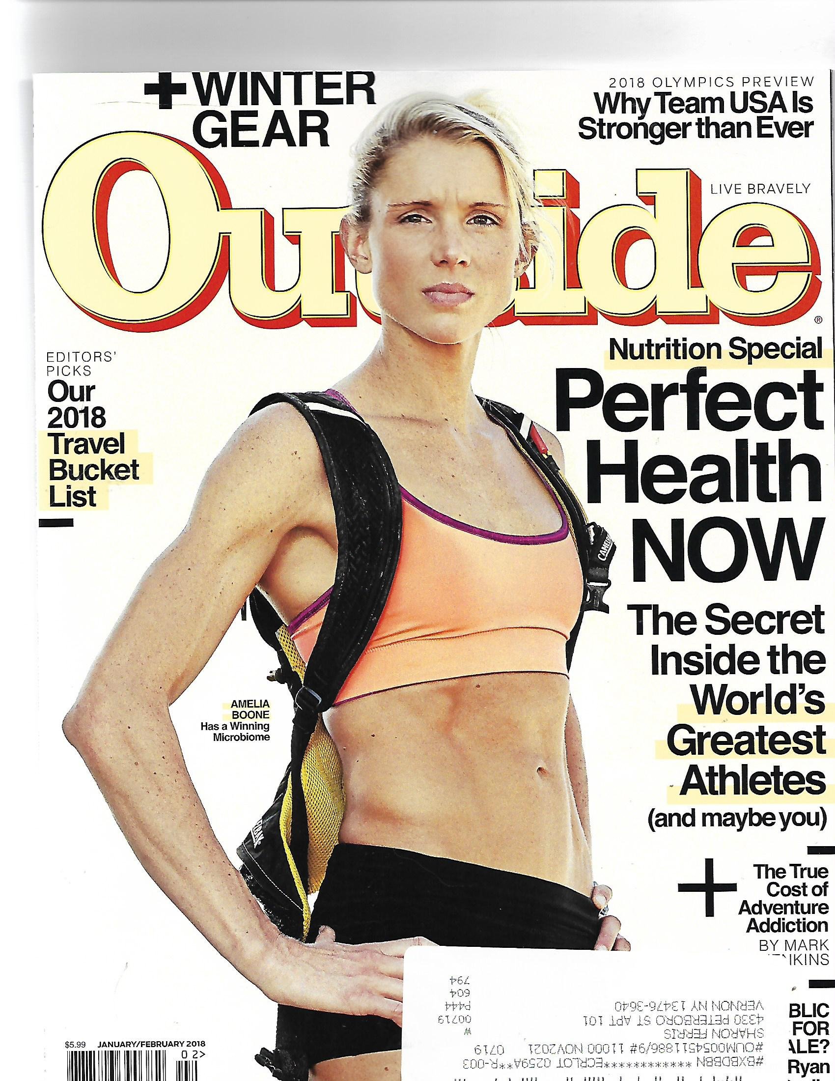 Outside Magazine January/ february 2018 {Amelia Boone Cover{ { Postal label  on front}: Amazon.com: Books