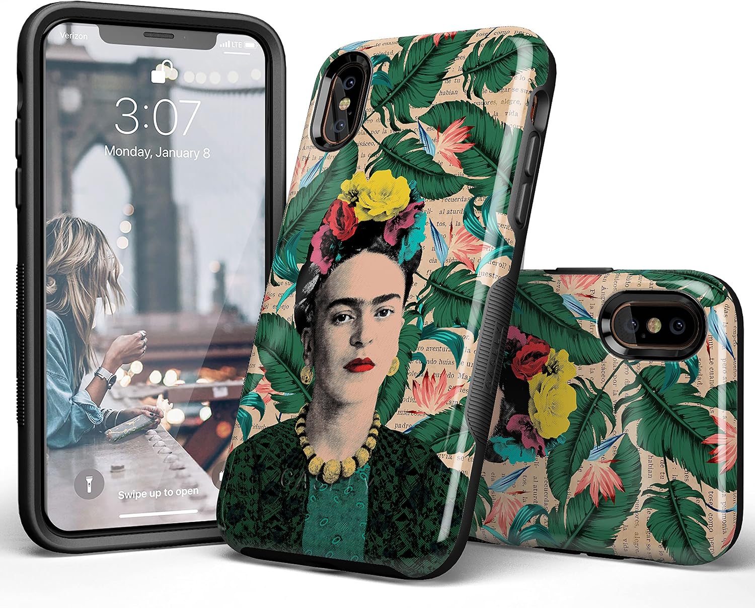 Casely iPhone X/XS Case | Find Your Muse | Frida Kahlo Portrait | Bold Protective Design