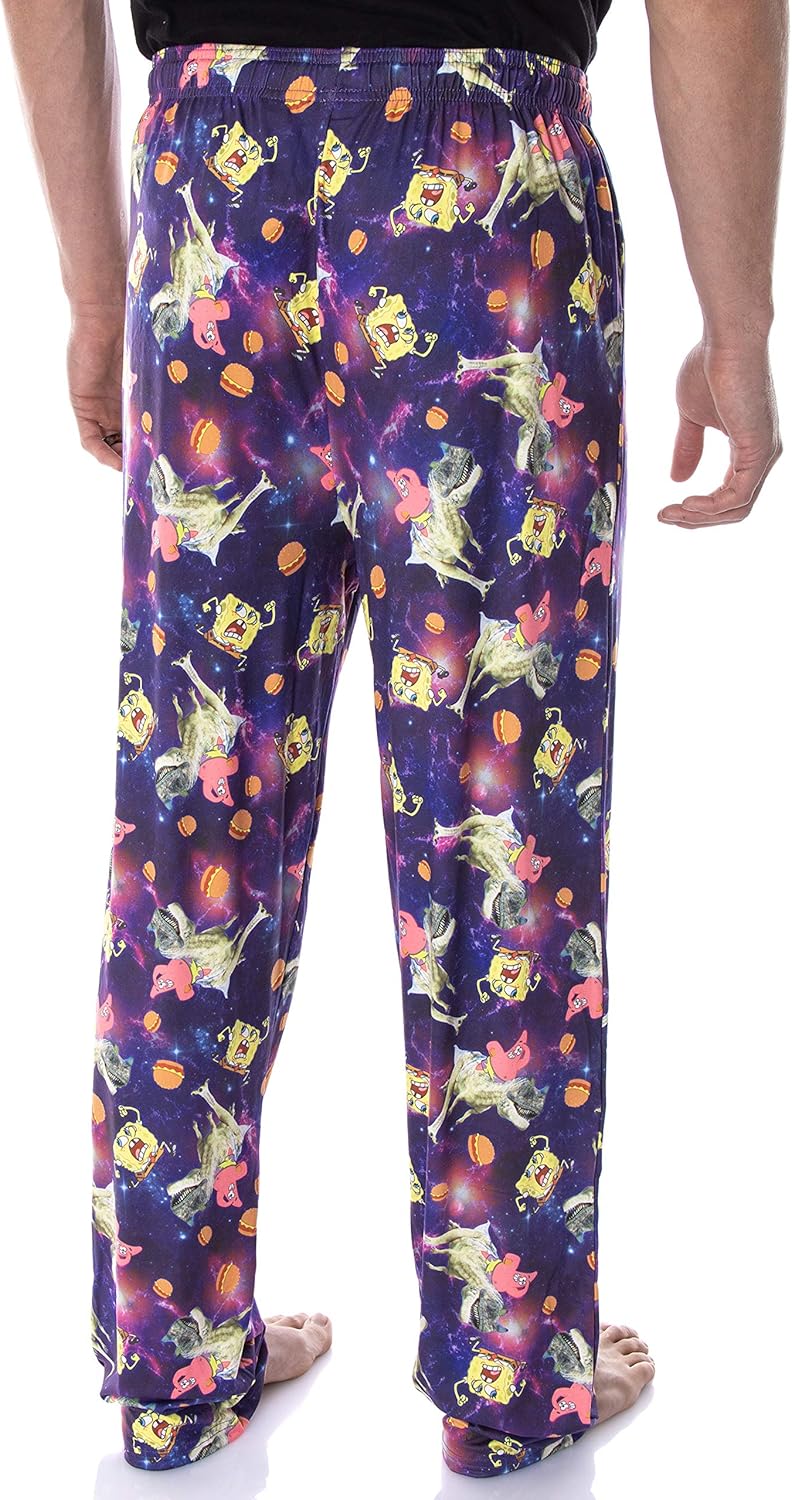 Bioworld SpongeBob SquarePants Men's Space Chase Adult Lounge Sleep Pajama Pants - Image 2