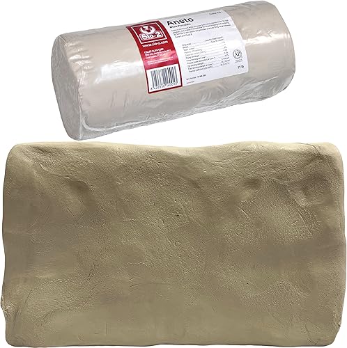 Aneto White Porcelain Pottery Clay, 11 lb (5 kg)  Kiln-Fired Clay for Wheel-Throwing, Handbuilding & Modelling - Ready-to-Use
