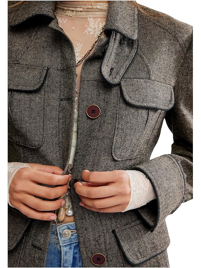 Brown Free People Renaux Officer Jacket