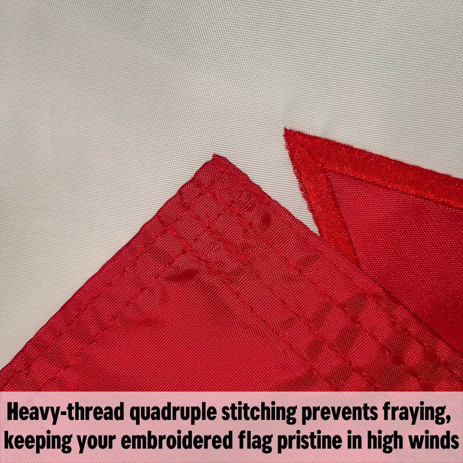 Embroidery Double Sided Canada Flag 2x3 FT Outdoor- 340D Heavy Duty Canadian National Flags Canvas Header with 2 Brass Grommets Easy to Rising