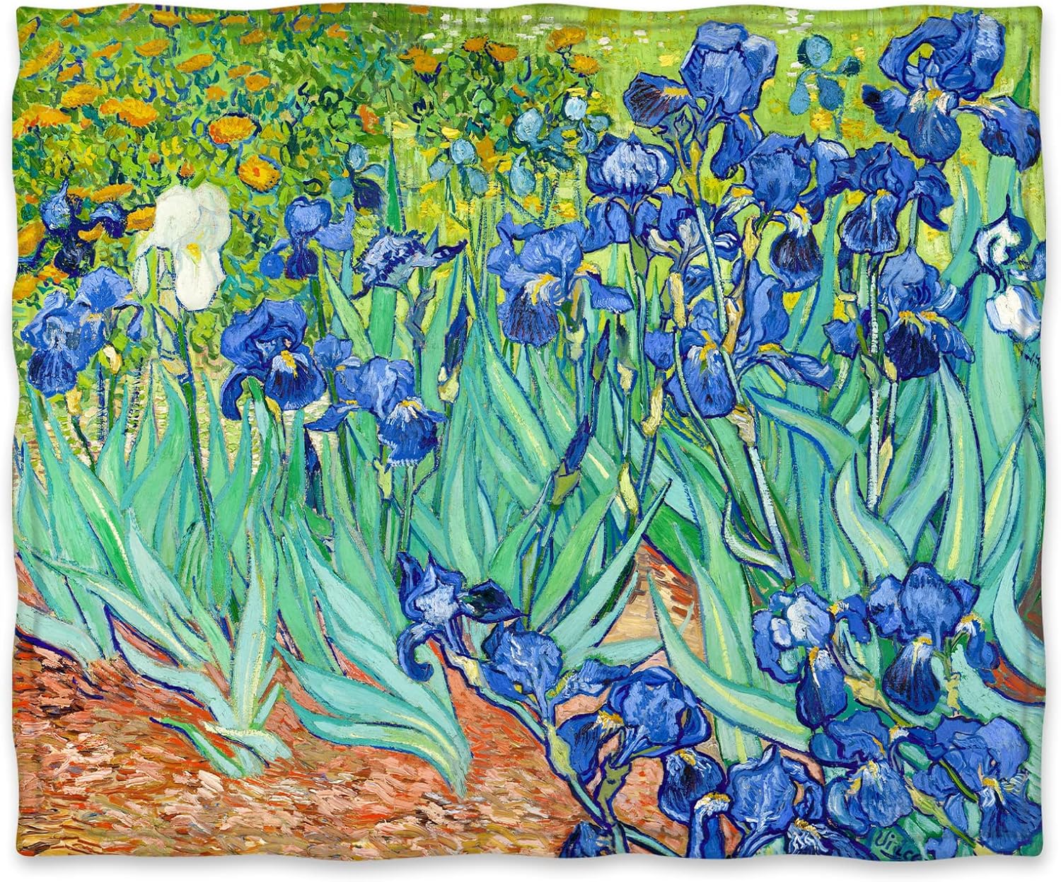 Jekeno Floral Blanket Flower Gifts for Women Kids Girls Wife Mom Birthday Christmas Home Bedroom Blue Purple Flowers Flowers Oil Painting Decor Soft Cozy Throw Blankets 50x60