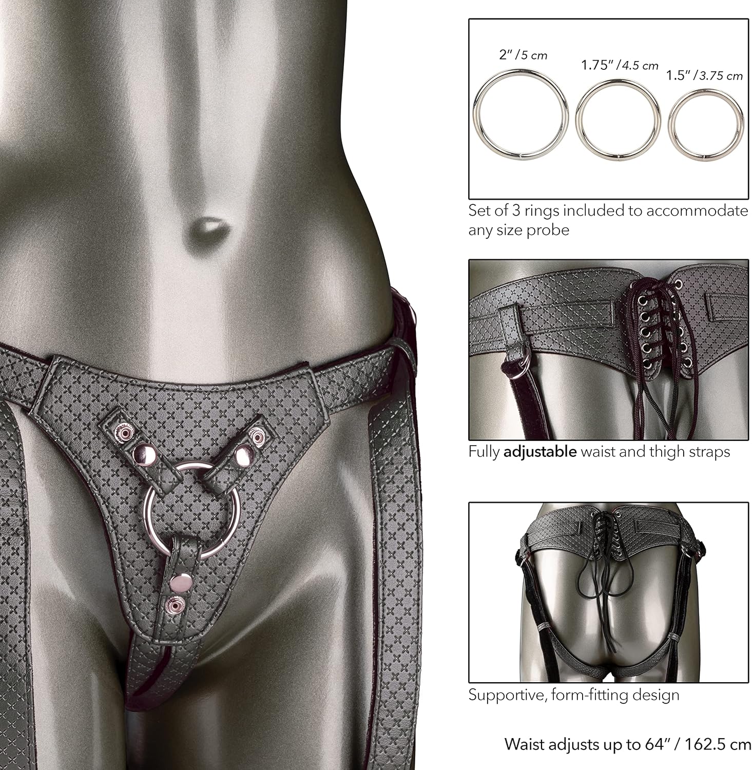 CalExotics Her Royal Harness The Regal Queen - Pewter