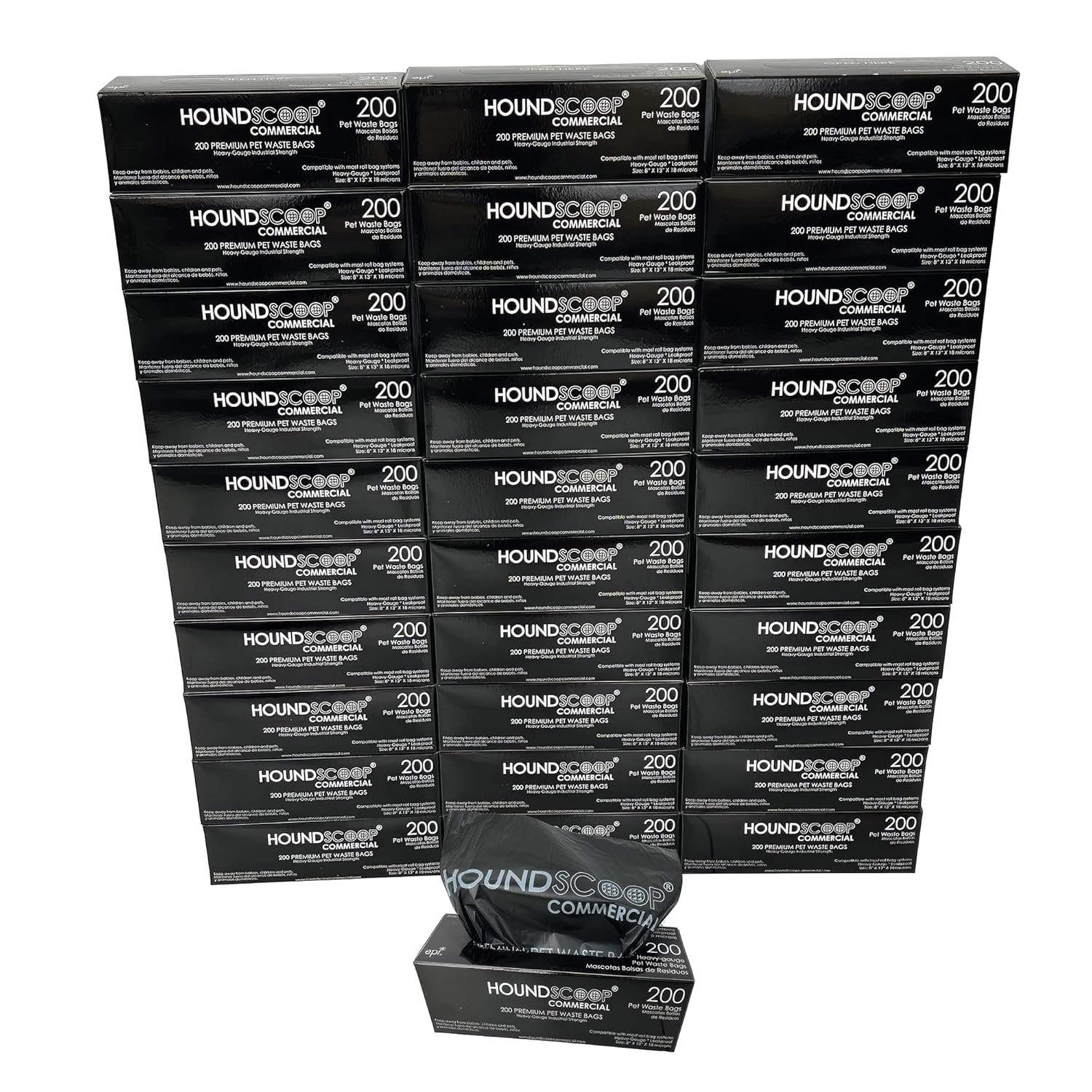 Bulk Case, 6000 Count Pet Waste Bags, Roll Format, Industrial Strength Bags for High-Traffic Stations, HOA & Residential Use, Commercial Roll Bags for Poop Station Dispensers