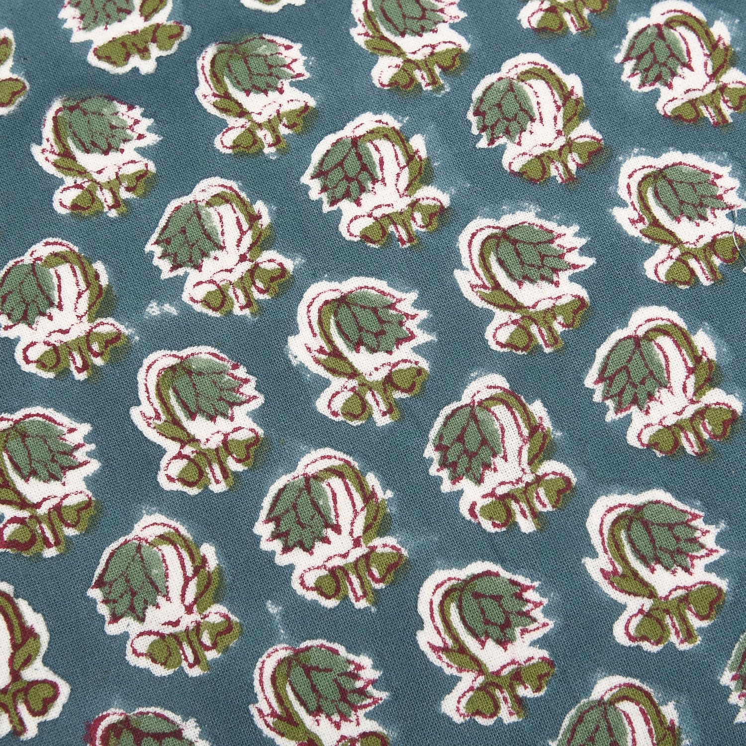 Ridhi Federa per cuscino con stampa a blocchi blu pavone, 50,8 x 50,8 cm, confezione da 2, per divano, letto, soggiorno, decorazione della casa, regalo per primavera, Pasqua, San Valentino