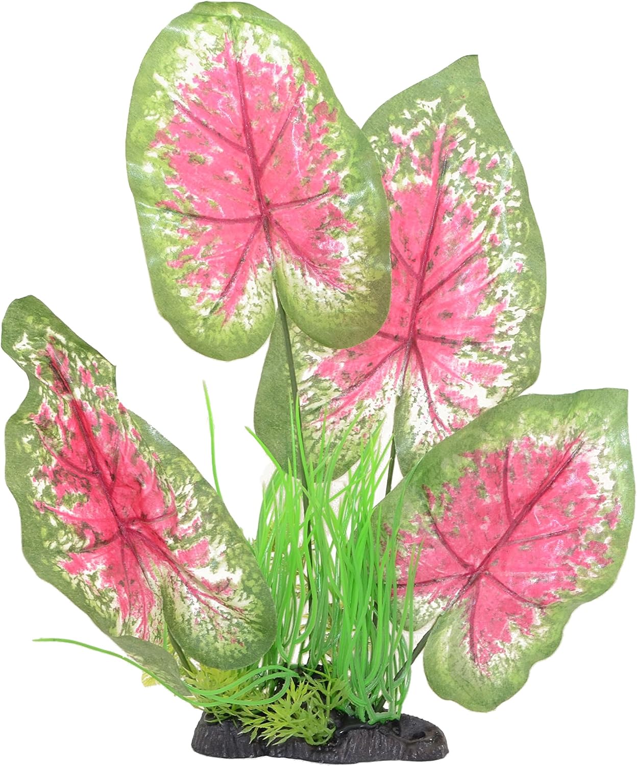CNZ Aquarium Decor Fish Tank Decoration Ornament Artificial Plastic Plant Green (13-inch Green/Red)