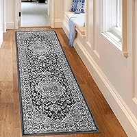 Vista 36 de SUPERIOR Alfombra de pasillo de interior, cubierta de alfombra de felpa, medallón oriental tradicional, perfecta para pasillo, entrada, sala