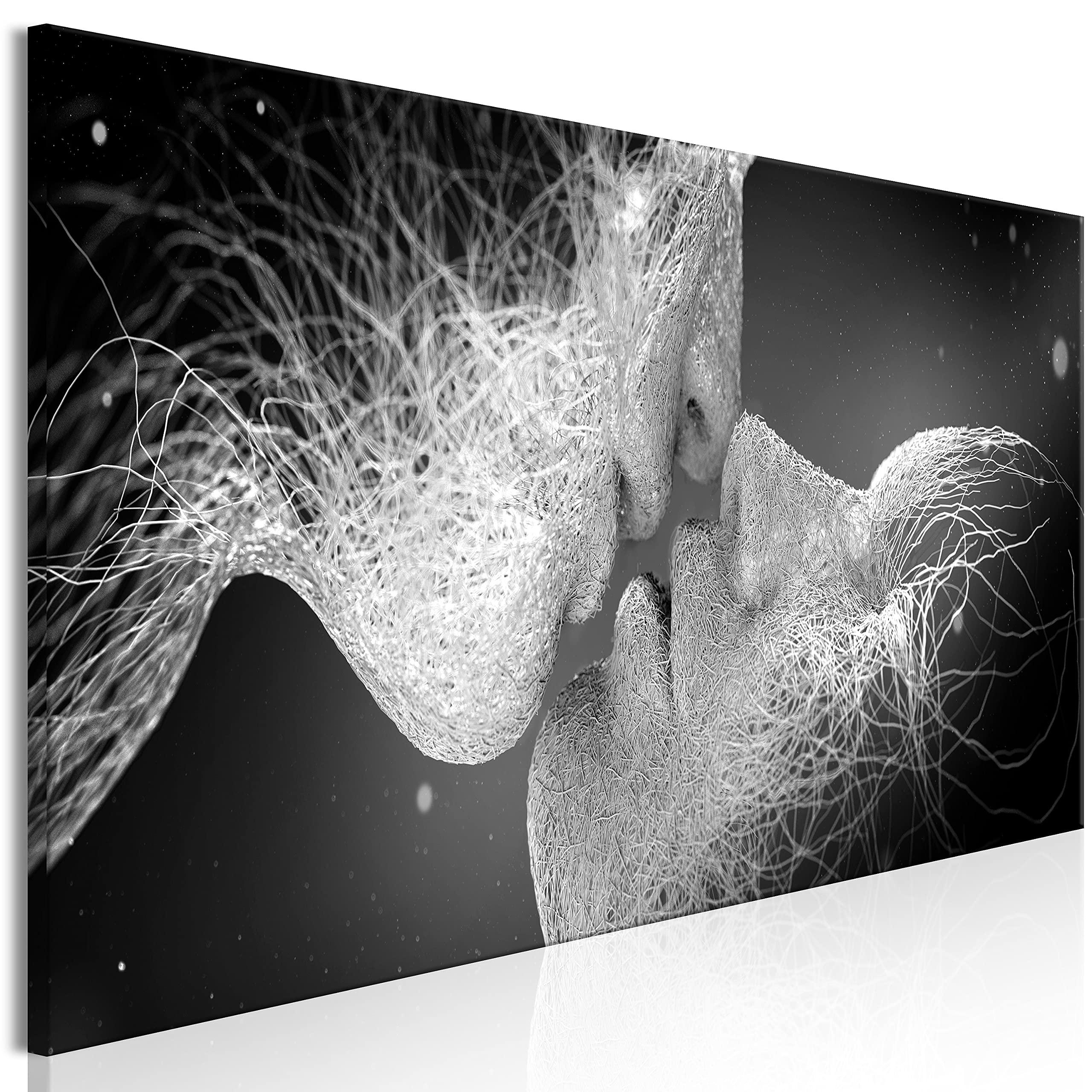 B&D XXL - Leinwandbild Paar Gesichter Liebe, 150x50 cm, 1-teilig, modern