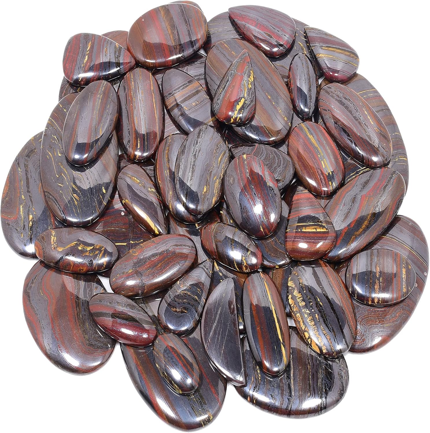 Lovers Point 100Cts Designer Natural Iron Tiger Eye Wholesale Cabochon Loose Gemstone Lot,Wholesale Supply for Jewelry Making