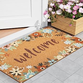 Door Mat Welcome Outdoor Mat: Artificial Coir Doormat for Outdoor Outsid...