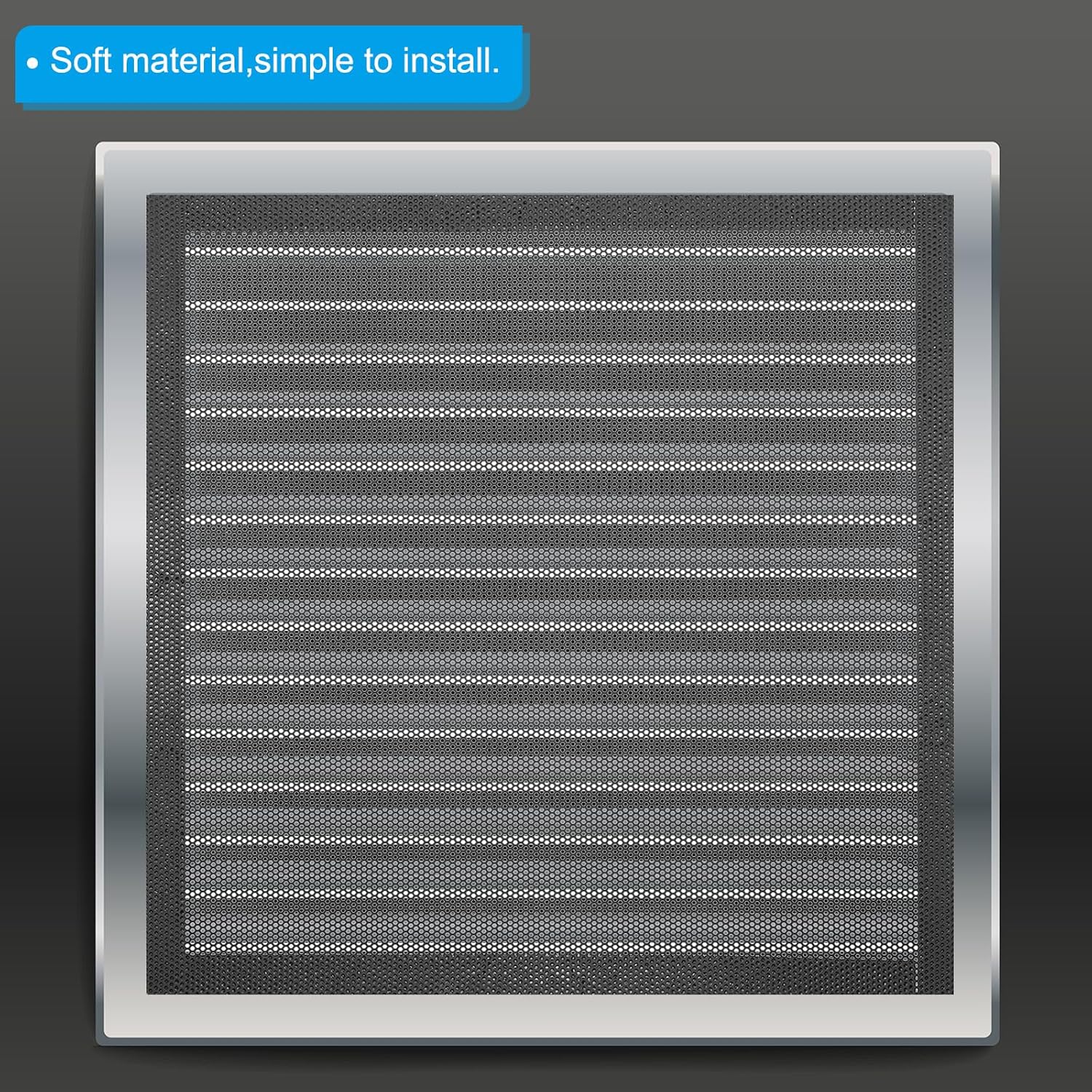 PATIKIL 4"x8" Magnetic Vent Cover, 4 Pack Floor Wall Air Registers Cover Strong Magnet Vent Screen Mesh for Blocking Hair Dust Debris, Black