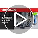 Tomahawk Industrial 38" Walk Behind Push Sweeper with Triple Power Side Brooms Floor Cleaning of Dust Litter Grass