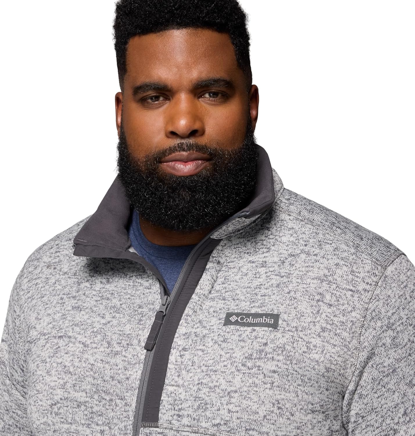 Columbia Mens Sweater Weather Full Zip, City Grey Heather, 1X