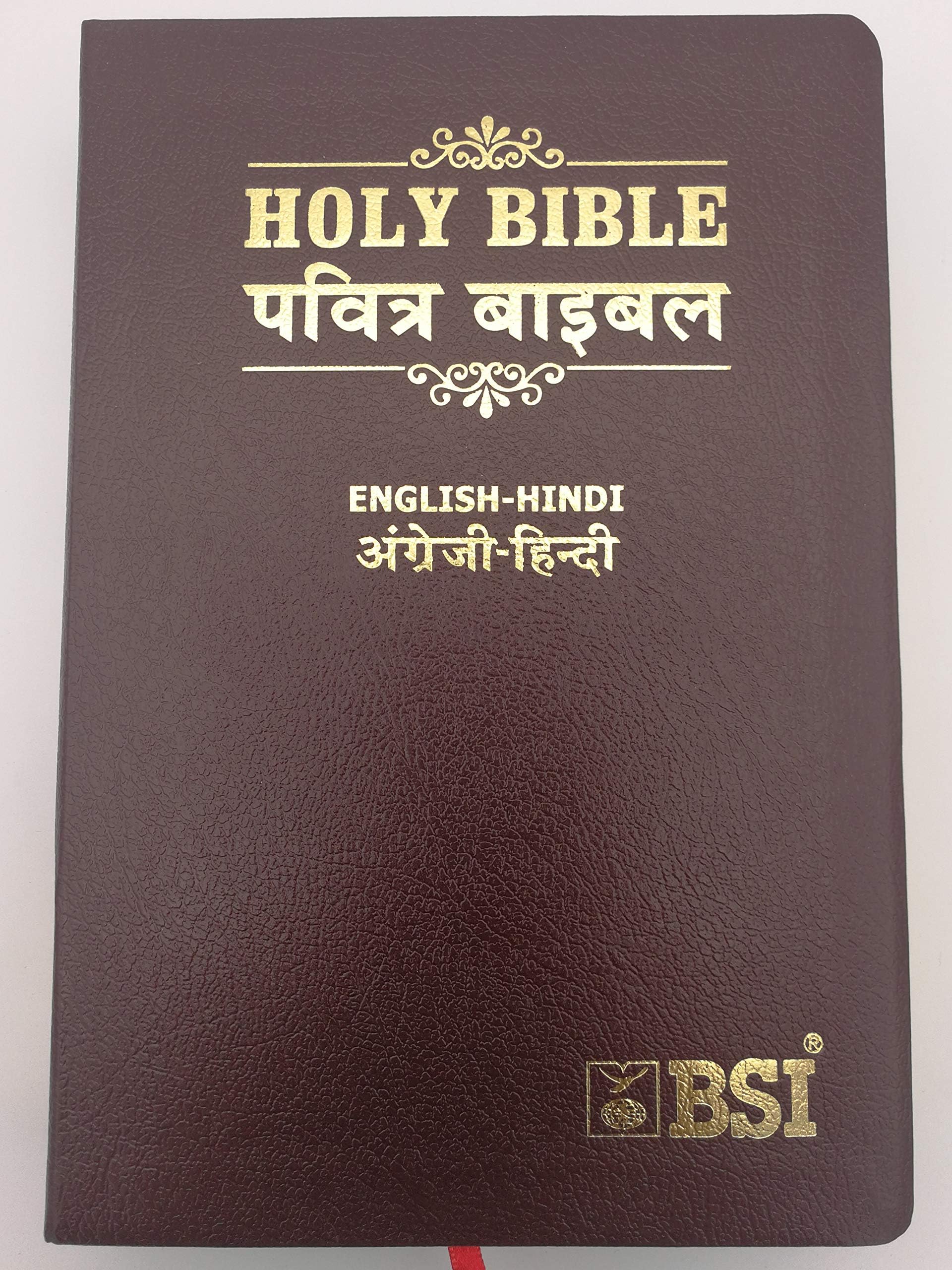 English - Hindi Holy Bible / ESV - Hindi O.V. Re-Edited / Leather-bound, golden page edges in protective box - Color maps / BSI 10R 0056