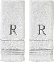 Vista 24 de SKL Home Casual Monogram - Juego de toallas de mano, N, 16 x 26 pulgadas, color blanco, 2