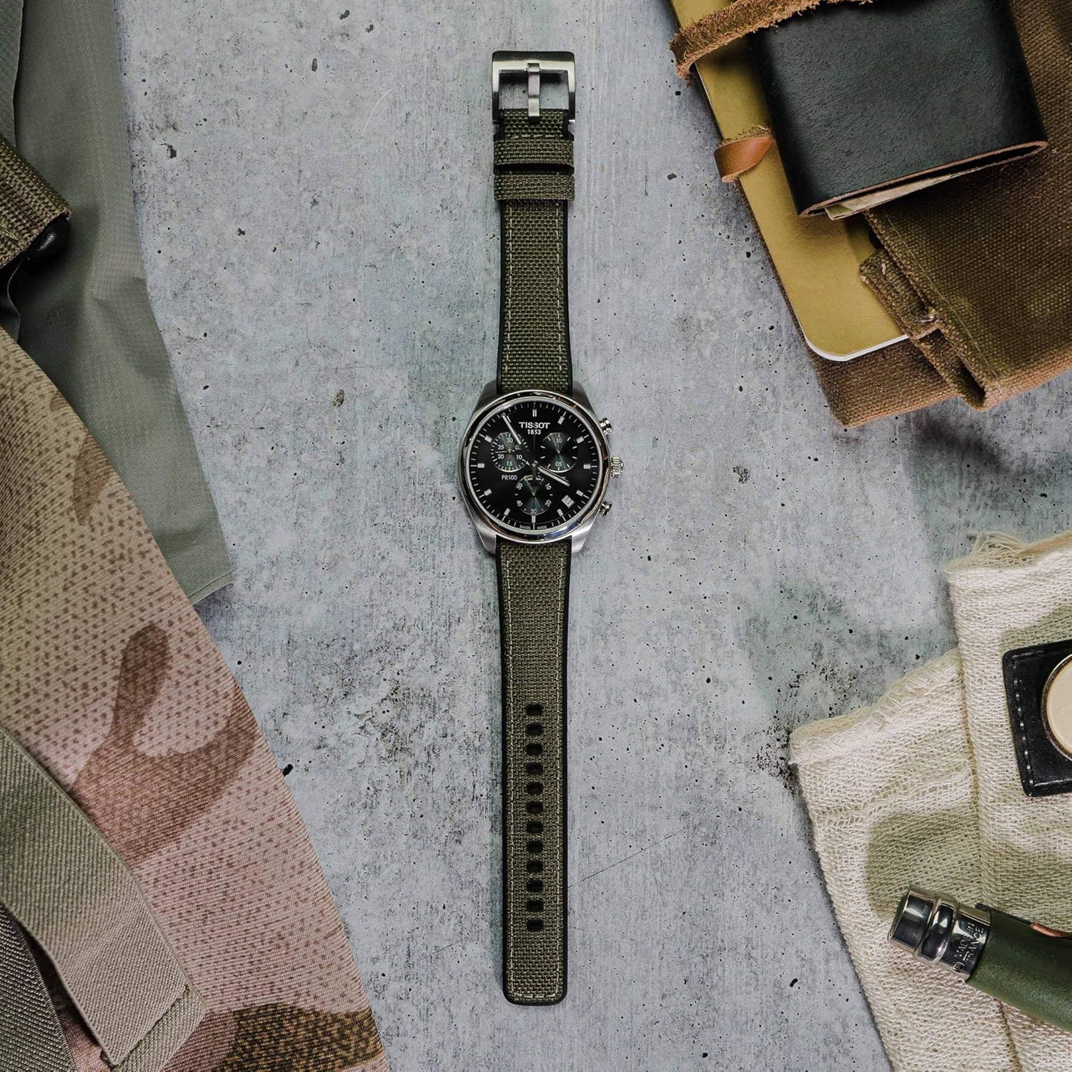 BARTON WATCH BANDS with Integrated quick release spring bars - Hybrid Silicone - Cordura Fabric, Water-Resistant Leather and Silicone Hybrid Watch Bands - Choice of Color & Width (18mm, 20mm, 22mm)