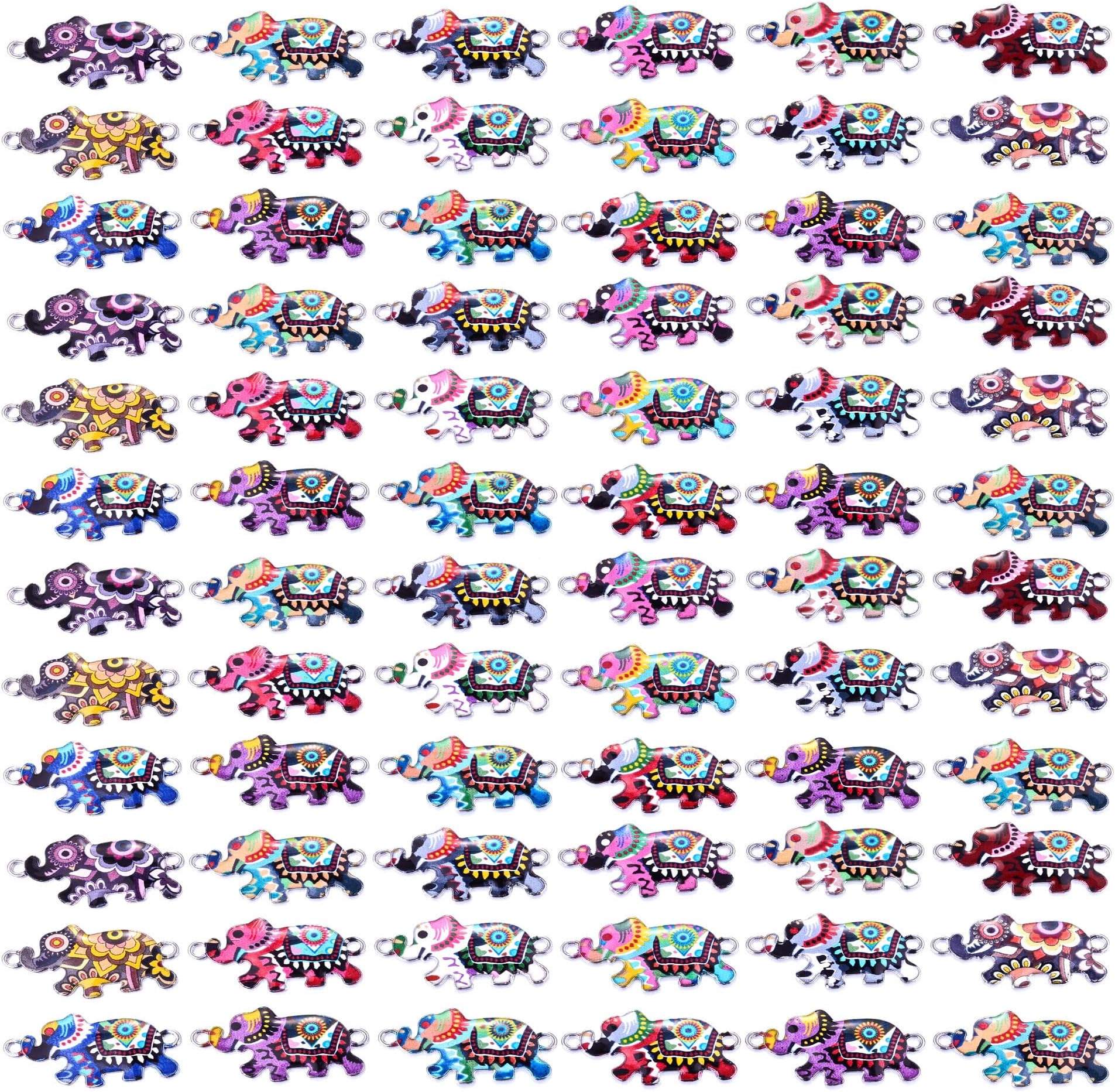 MANLOUFUSHI32Pcs Alloy Elephant Charms Animal Charms Necklace Earring Bracelet Key Chains DIY Jewelry Making 28 * 16mm