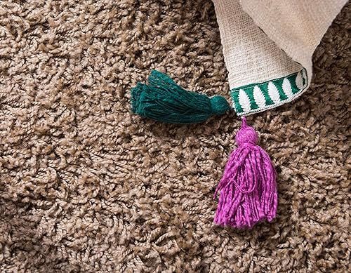 Miniatura 5 de Unique Loom Solid Shag Collection Tapete de área, rectangular, 5 pies y 1 pulgada x 8 pies, marrón arena