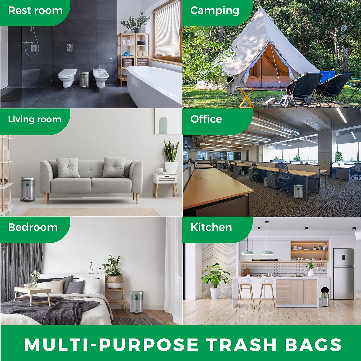 ANECO 100% Compostable Trash Bags 3 Gallon, 100 Count, Extra Thick Compost Bags for Countertop Bin, Small Compost Bag, Food Waste Bags with TUV OK Compost Home and BPI certified