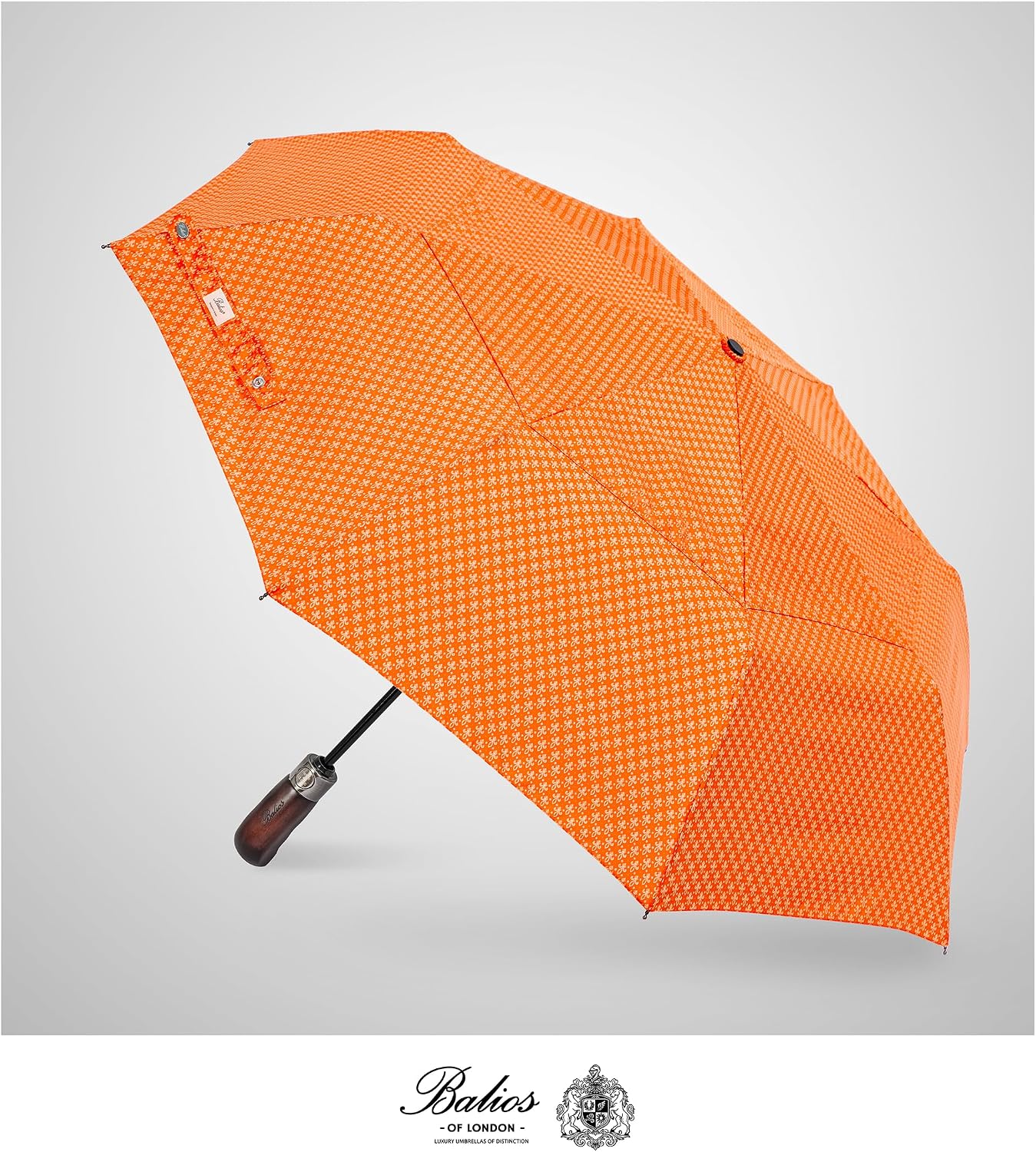 Balios Folding Umbrella Real Wood Handle Auto Open Close image 2