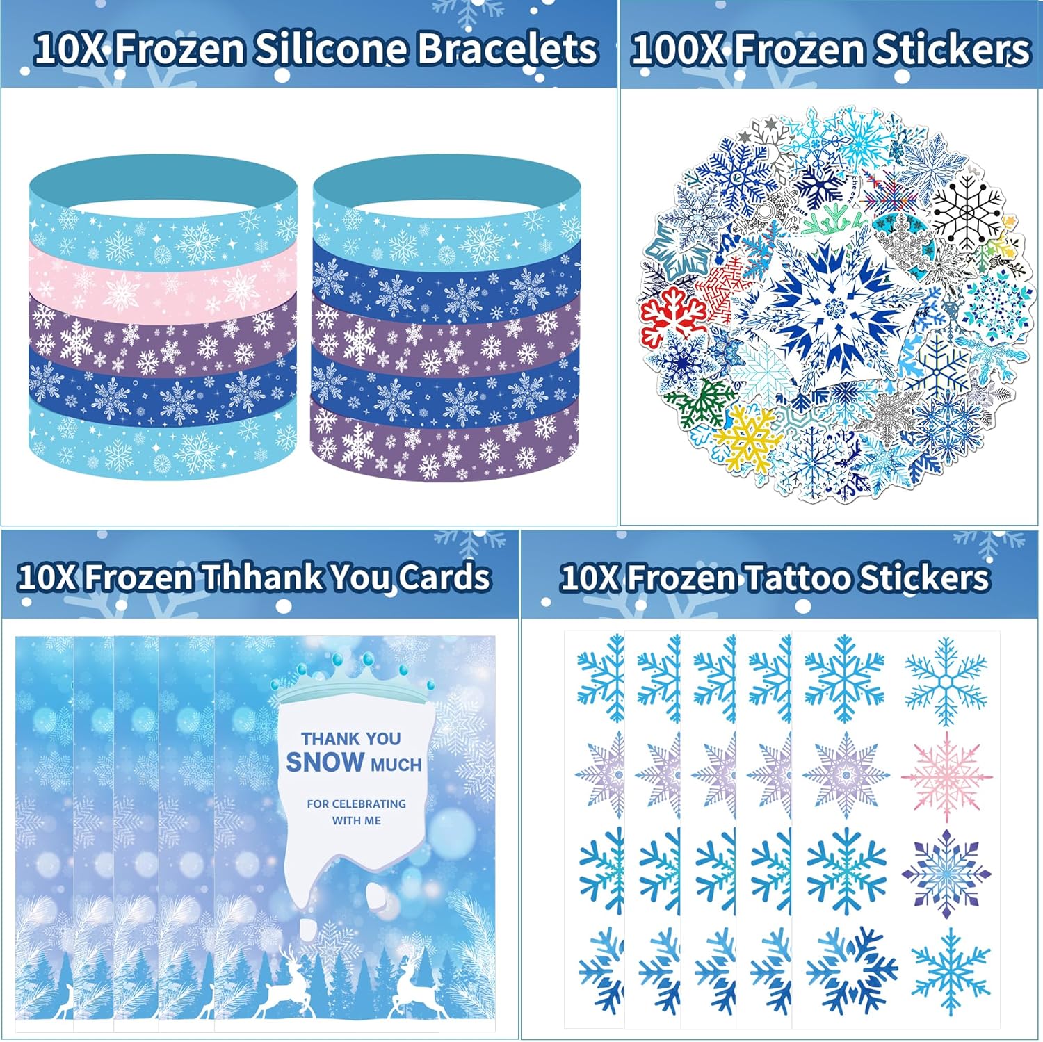 234PCS Frozen Party Favors Supplies Decorations Kit Include Goodies Bags, Straws, Bubble Wands, Crowns, Magic Wands, Notebook, Cake Toppers & More - Image 7