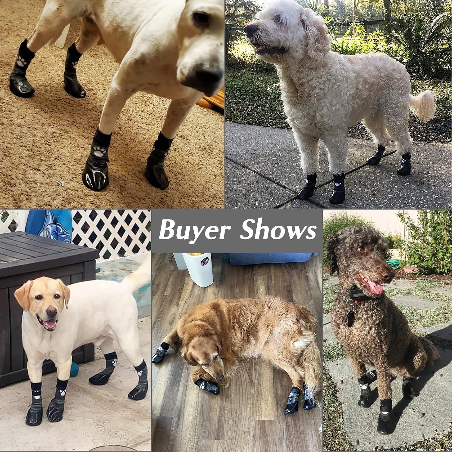KOOLTAIL Dog Socks Anti Slip with Straps Traction Control Waterproof Paw Protector