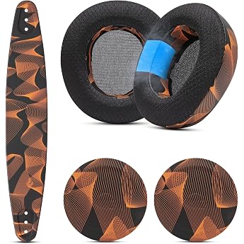 WC Mod Kit Nova Pro Wireless Pro Omni & Elite - Cooling Gel Ear Pads Silicone Headband & Side Plates for Arctis Nova Pro Wireless Nova Elite & Nova Pro Omni by Wicked Cushions Kinetic Wave