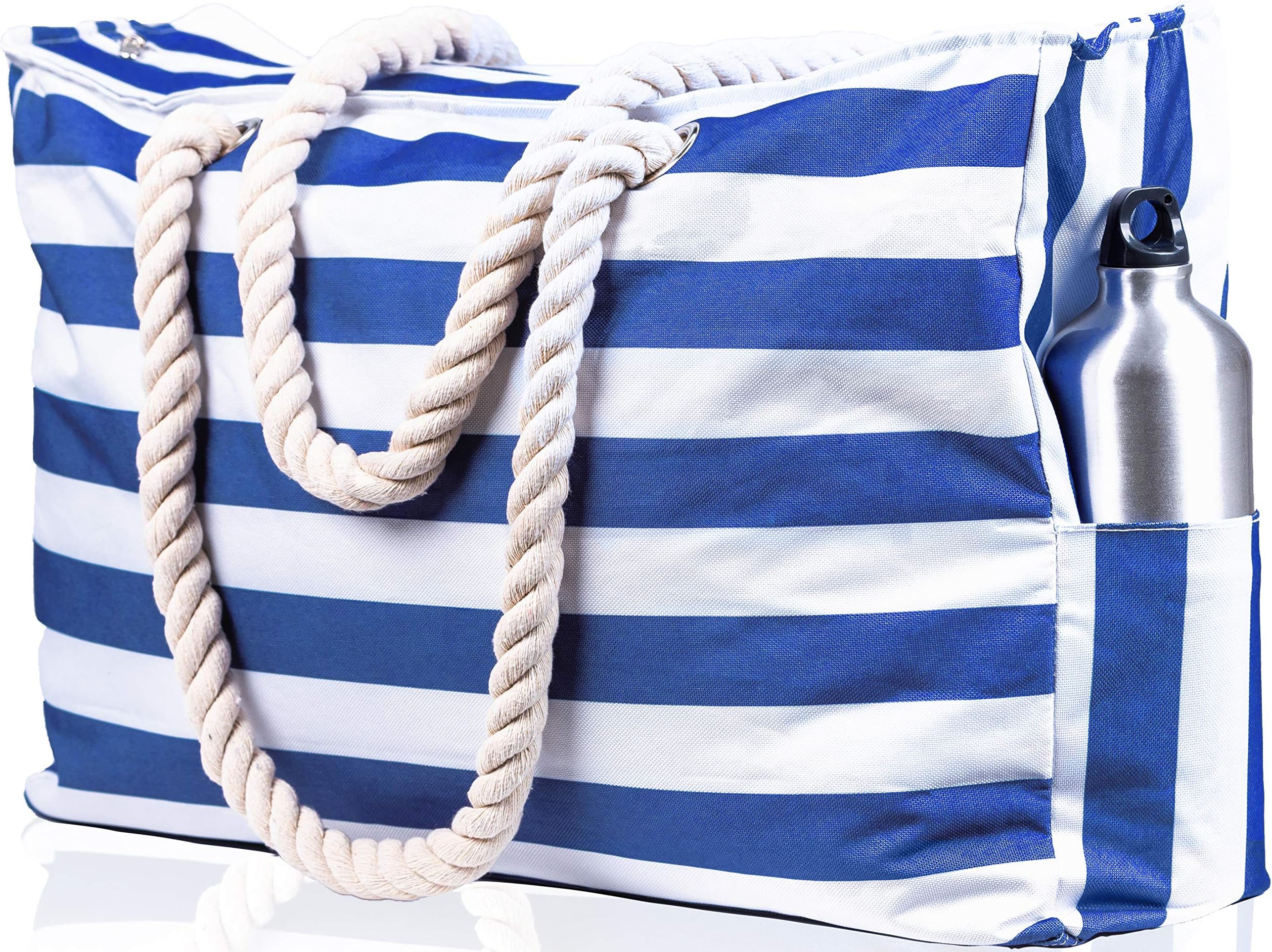 SHYLEROBeach Bag and Pool Bag. Has Airtight Pouch, Ton of Pockets. Beach Tote is Zippered, Water Resistant. Family Size