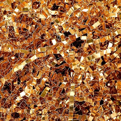 Outus Papel de corte arrugado de 1 libra, papel triturado para caja de regalo, papel arrugado metálico triturado, papel de seda de pascua para