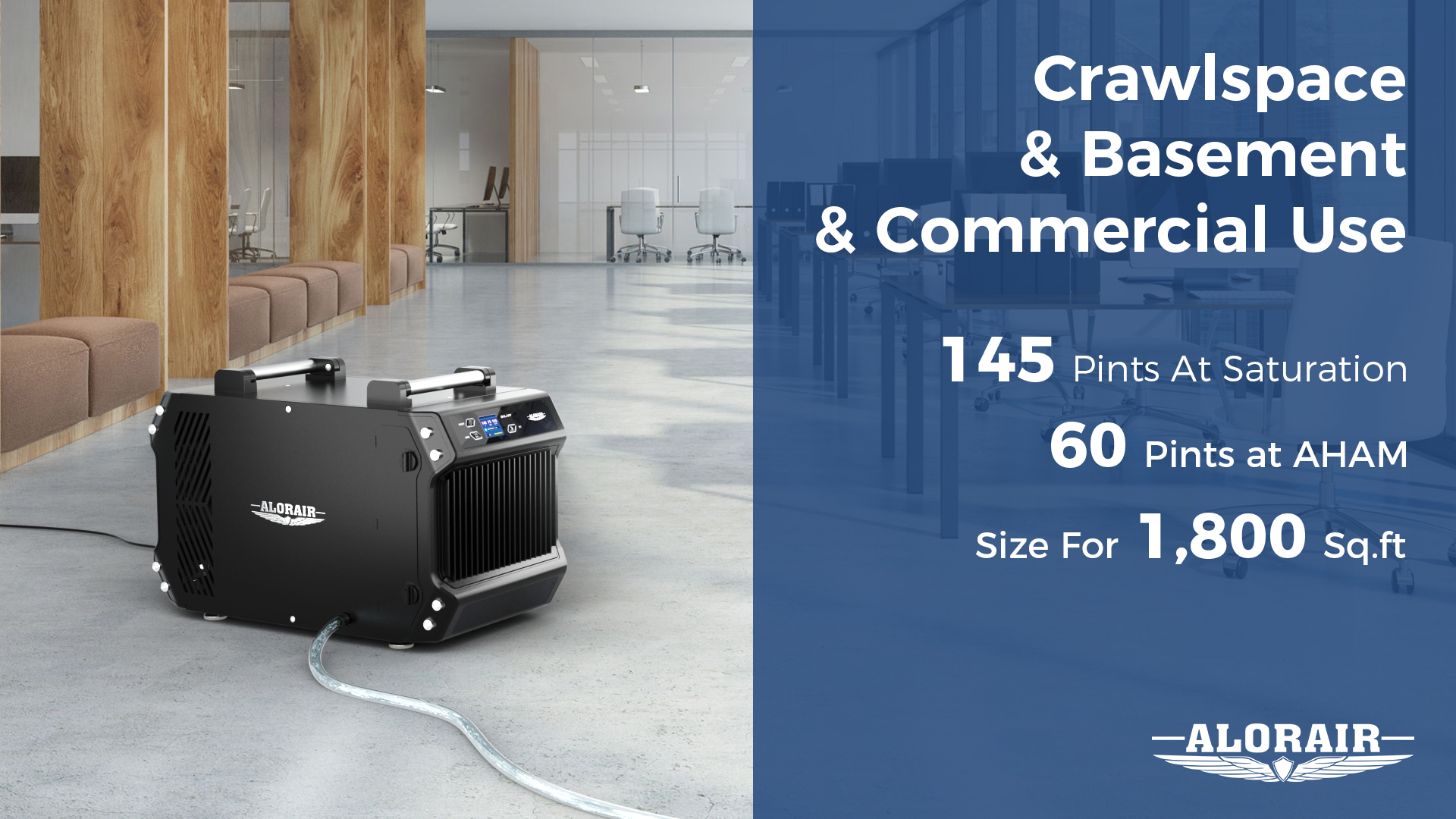 Sentenal 1 ALORAIR Crawlspace Dehumidifiers, 145 Pint Commercial