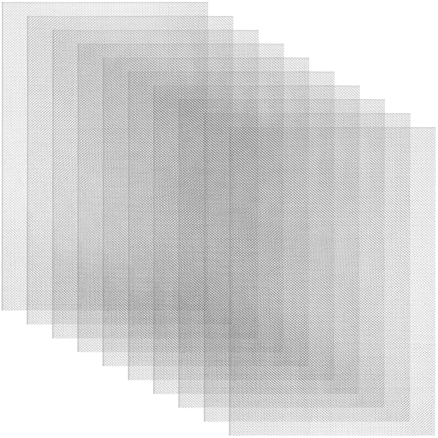 Shimeyao 10 Pcs Metal Mesh Sheet 20 Mesh, 8 x 12 Inch Woven