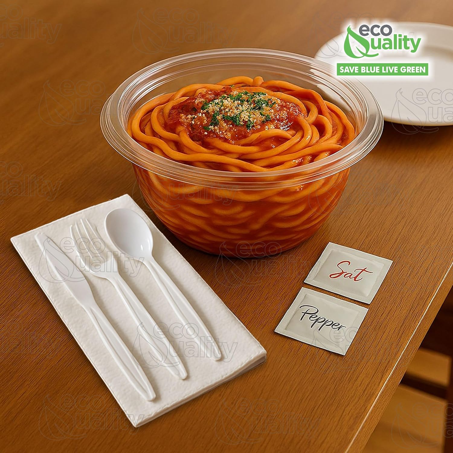 28oz Salad Bowls To-Go with Lids and Cutlery (100 Count) - Clear Plastic Disposable Salad Containers | Lunch, Salads, Fruits, Leak Proof, Airtight, Fresh, Meal Prep, Fork, | Rose Bowl Container (28oz)