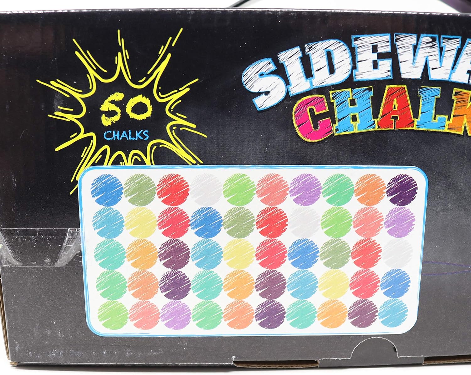 Sidewalk Nontoxic Chalk 50-Count Assorted Colors Washable Kids Drawing Art Outdoors : Toys & Games