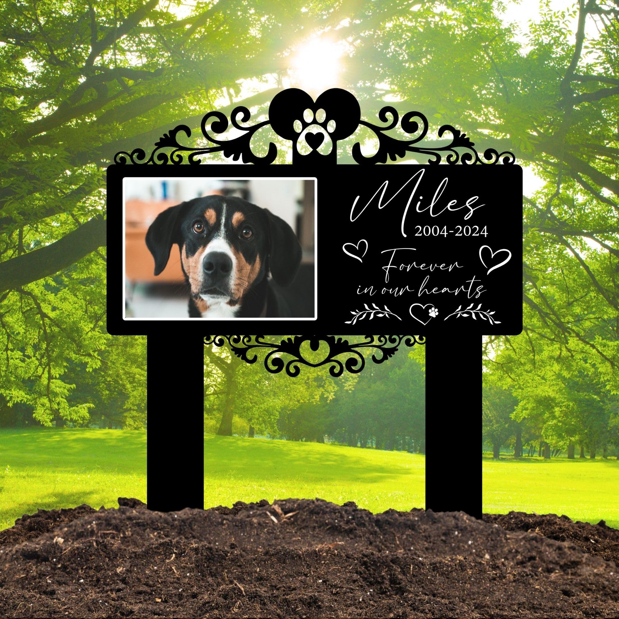 HEGANITS Custom Pet Grave Markers Dog | Custom Pet Headstones for Dogs | Best Memorial Gifts to Tribute Your 4-Legged Companions | Personalized Grave