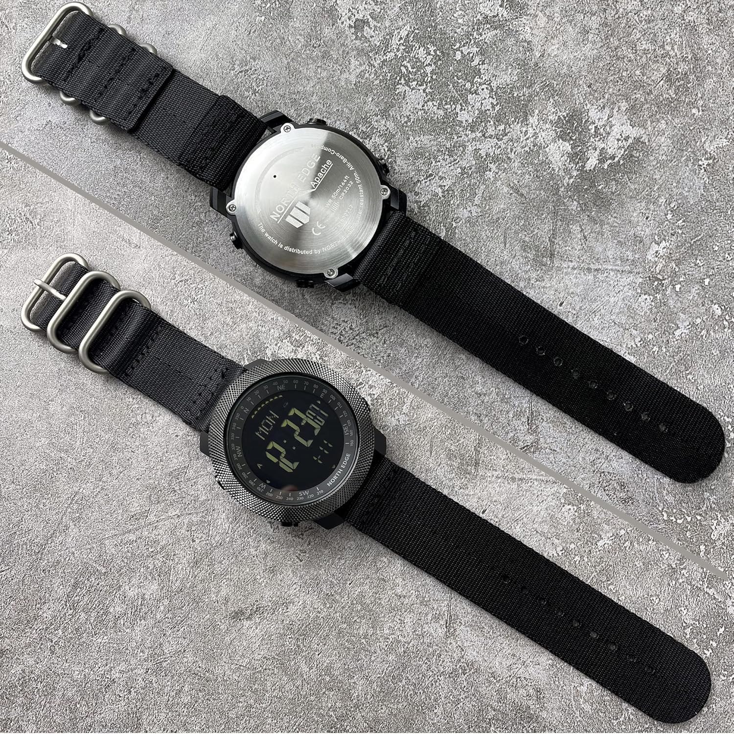 Apache Orologio tattico da uomo, orologio digitale militare per esterni, con bussola, altimetro, barometro, termometro, previsioni meteo, contapassi, impermeabile fino a 50 m, cassa in metallo