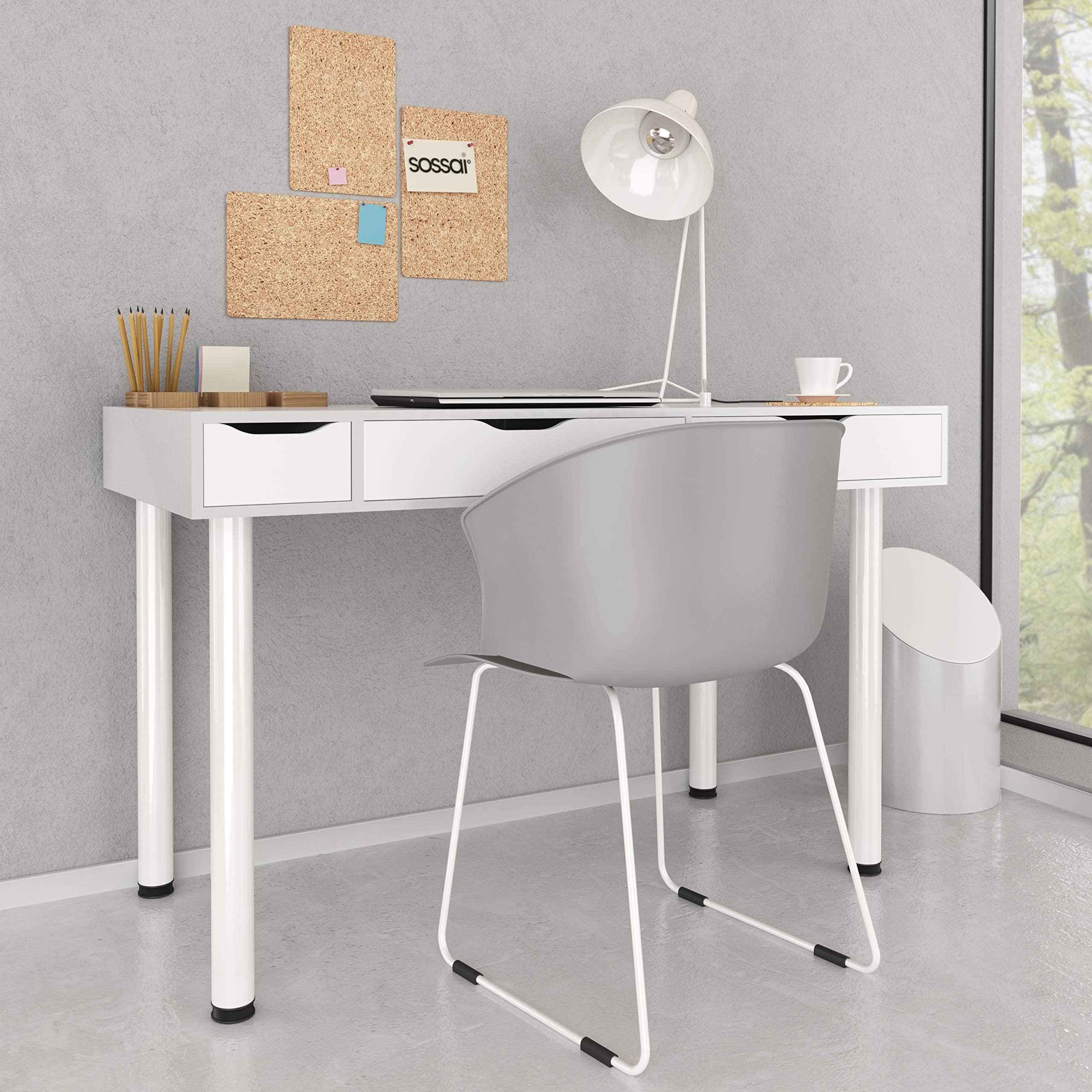 Gambe Per Tavolo Regolabili TBWH - 4 Pezzi, Bianche, Altezza 71-73 Cm, Con Accessori Di Montaggio - Foto 5