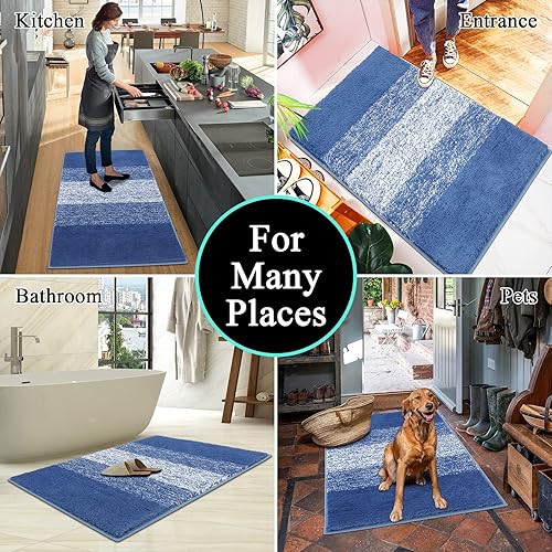 Miniatura 63 de Vaukki Tapete para puerta de entrada, antideslizante, absorbente, atrapador de lodo, tapete para el interior, tapete lavable para puerta de entrada